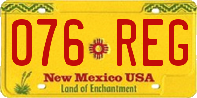 NM license plate 076REG