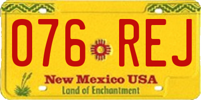 NM license plate 076REJ