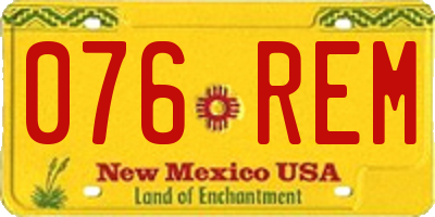 NM license plate 076REM