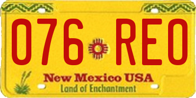 NM license plate 076REO