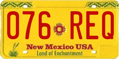 NM license plate 076REQ