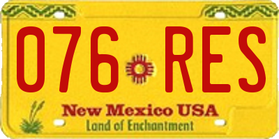 NM license plate 076RES