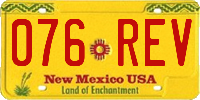 NM license plate 076REV