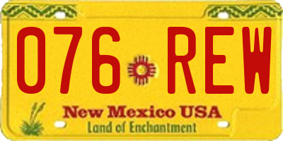 NM license plate 076REW