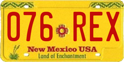 NM license plate 076REX
