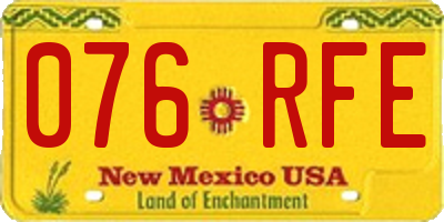 NM license plate 076RFE