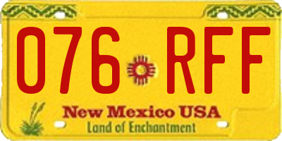 NM license plate 076RFF