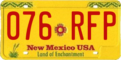 NM license plate 076RFP