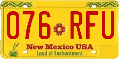 NM license plate 076RFU