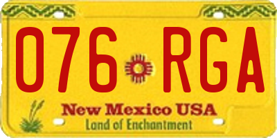 NM license plate 076RGA