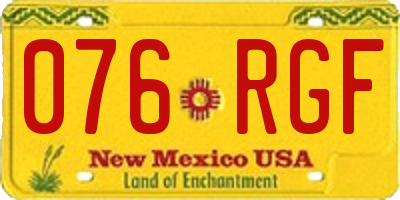 NM license plate 076RGF
