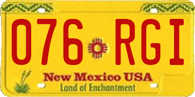 NM license plate 076RGI
