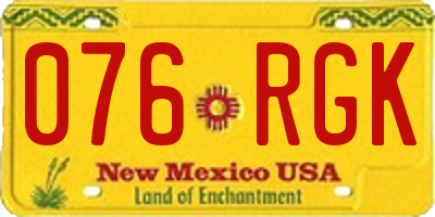 NM license plate 076RGK