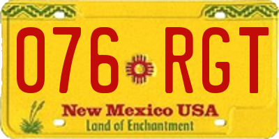 NM license plate 076RGT