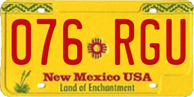 NM license plate 076RGU