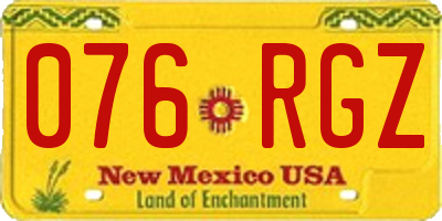 NM license plate 076RGZ