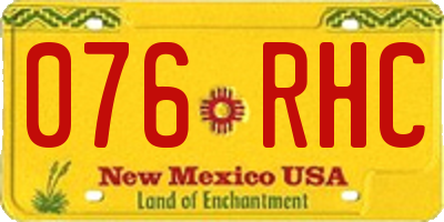 NM license plate 076RHC
