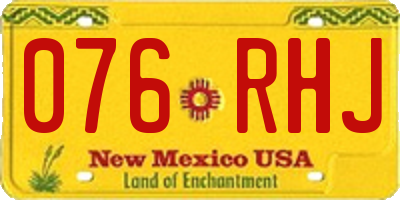 NM license plate 076RHJ