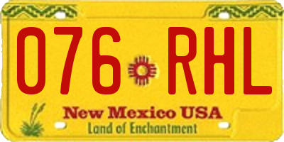 NM license plate 076RHL