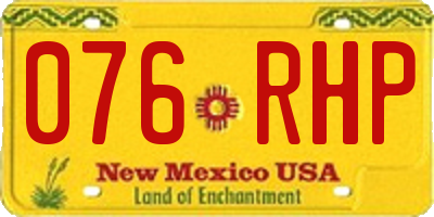 NM license plate 076RHP