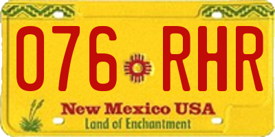 NM license plate 076RHR