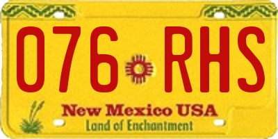 NM license plate 076RHS