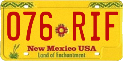 NM license plate 076RIF