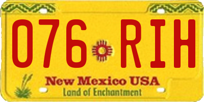 NM license plate 076RIH