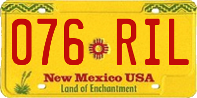 NM license plate 076RIL