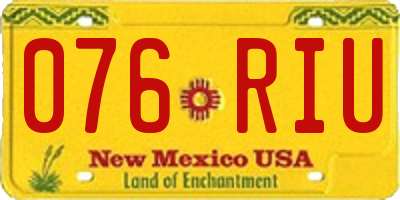 NM license plate 076RIU