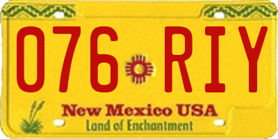 NM license plate 076RIY
