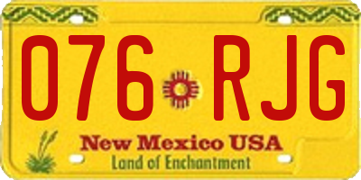 NM license plate 076RJG