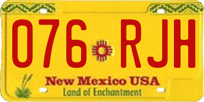NM license plate 076RJH
