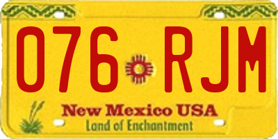 NM license plate 076RJM