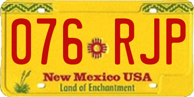 NM license plate 076RJP