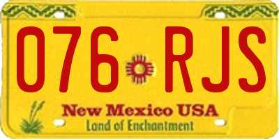 NM license plate 076RJS