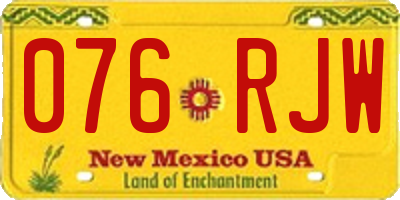 NM license plate 076RJW