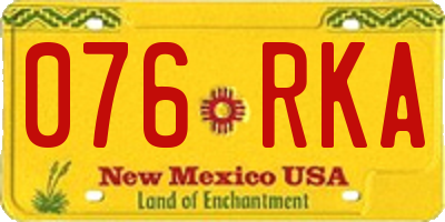 NM license plate 076RKA