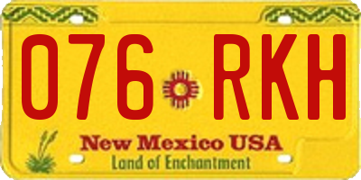 NM license plate 076RKH