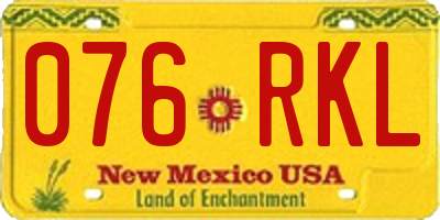 NM license plate 076RKL