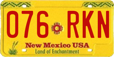NM license plate 076RKN