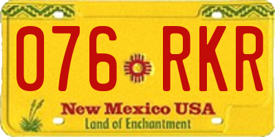 NM license plate 076RKR