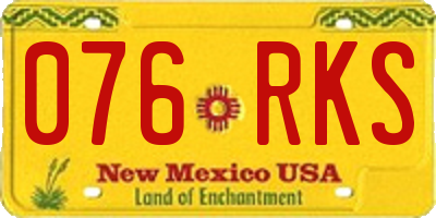 NM license plate 076RKS