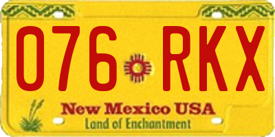 NM license plate 076RKX