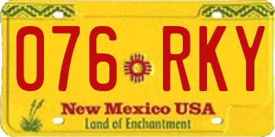 NM license plate 076RKY