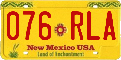 NM license plate 076RLA