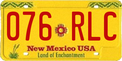 NM license plate 076RLC