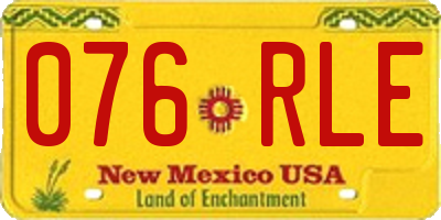 NM license plate 076RLE