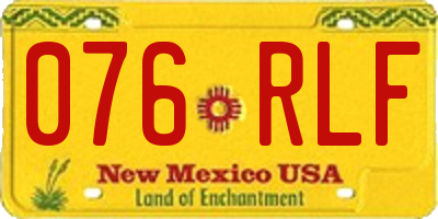 NM license plate 076RLF