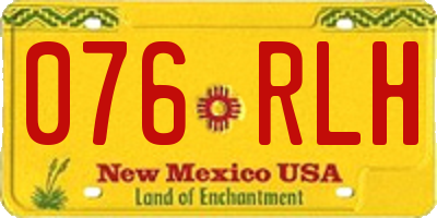 NM license plate 076RLH